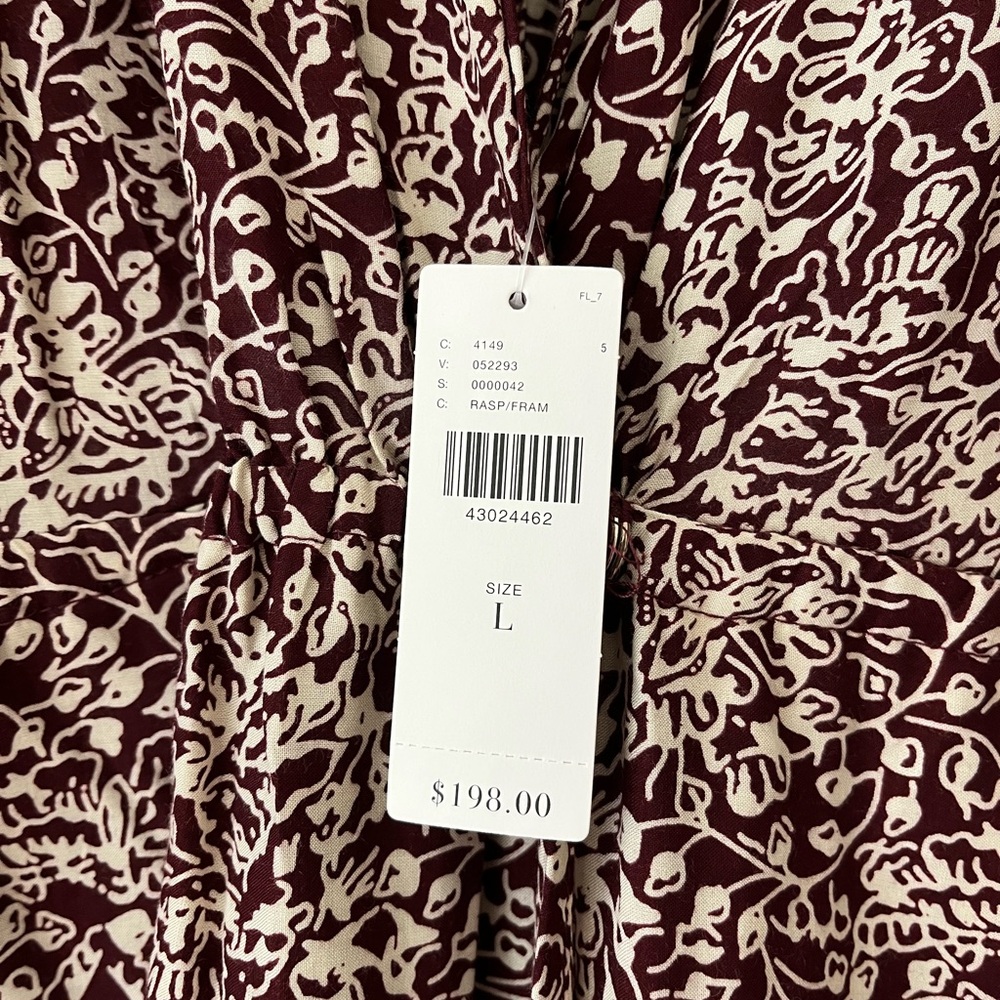 NWT Anthropologie / Nat by Natalie Martin Burgundy and Cream Maxi Dress - Picture 3 of 10